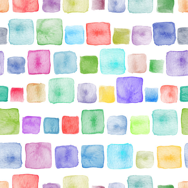 颜色的块。无缝水彩方格图案。图片下载