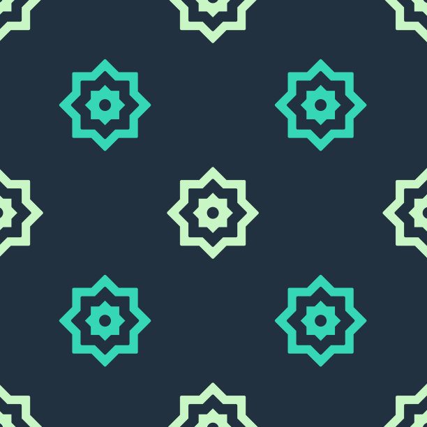 绿色和米色伊斯兰八角形星星装饰图片下载