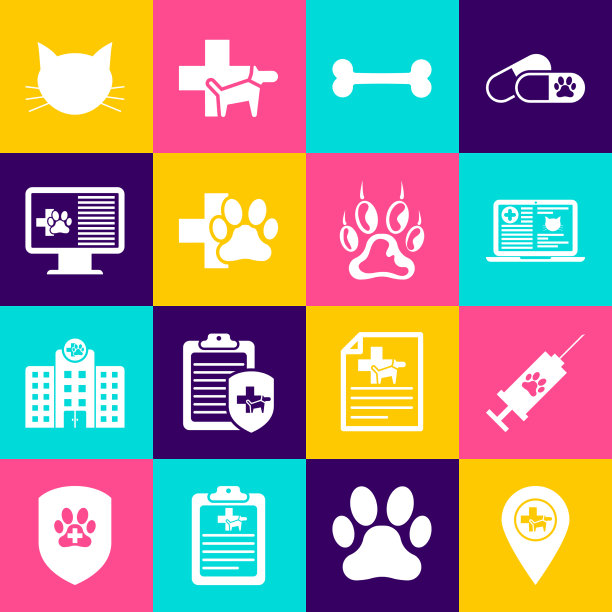 设置带有宠物疫苗的兽医注射器图片下载