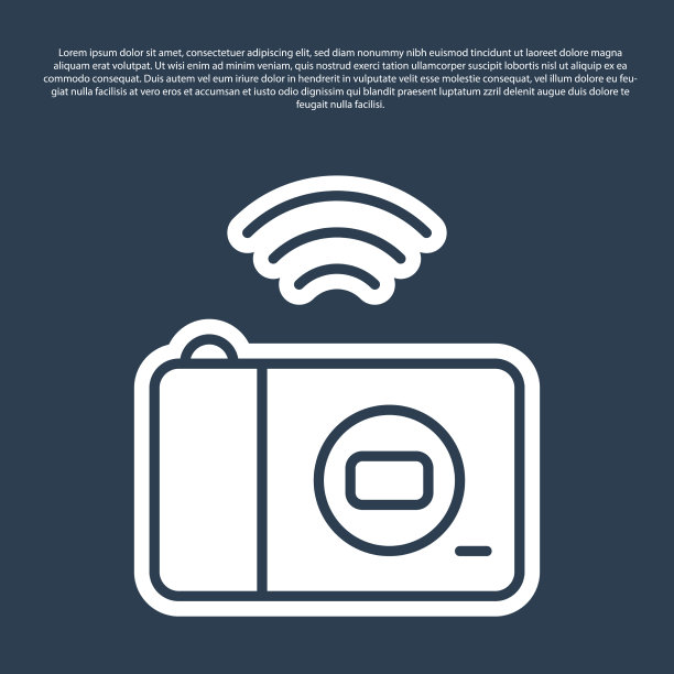 蓝线智能拍照相机系统图标隔离图片下载