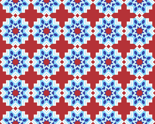 几何无缝抽象面料设计与多色图案原生部落对称完美图片下载