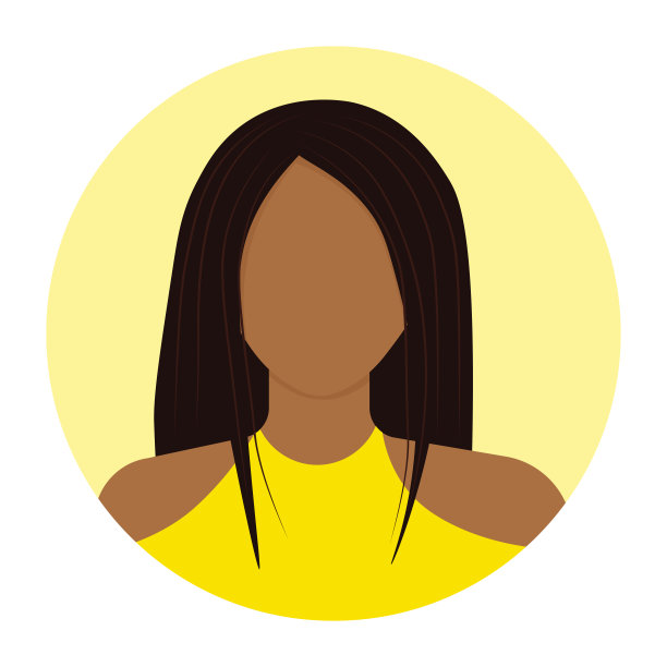 一头直发的非裔美国女性头像图片下载