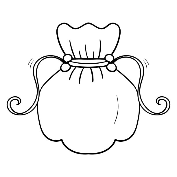 大袋中国新年和金币或礼品着色插图图片下载