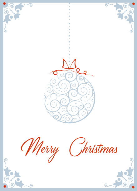 欢乐明亮公司节日卡。通用抽象创意艺术模板与圣诞球，华丽的花卉框架和背景。图片下载