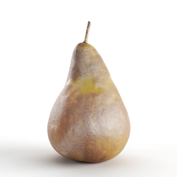 特写的3D渲染梨孤立在一个白色背景下的工作室照明图片下载
