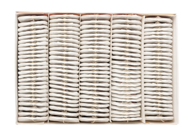 新茶包质地背景，茶包包装，许多茶包图案图片下载