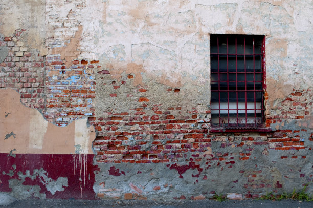 意大利米兰的彩色老砖墙图片下载