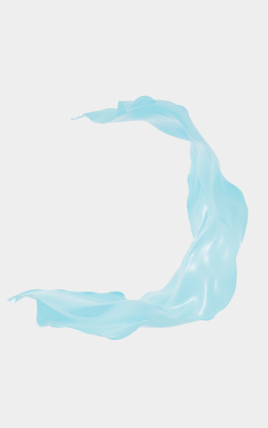 青色抽象流动布，3d渲染。图片下载