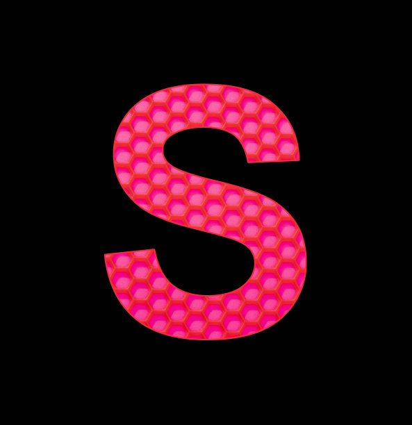 字母S -硅胶背景，红色六边形图片下载