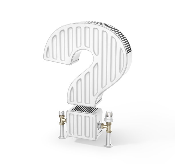 加热问题的概念。白色背景上的问号形状的电池。三维演示图片下载