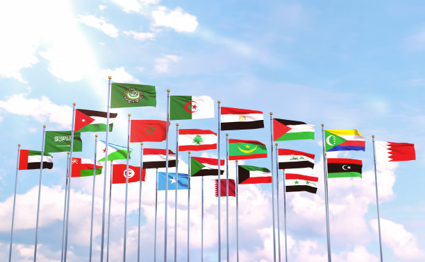 22个阿拉伯国家和阿拉伯国家联盟的旗帜图片下载