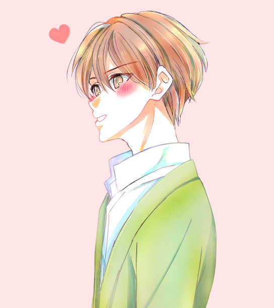 一个穿着开衫的清爽男子的插图图片下载