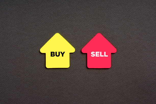 抉择:在买或卖房子之间的困境或抉择带有买卖字样的房屋图标图片下载