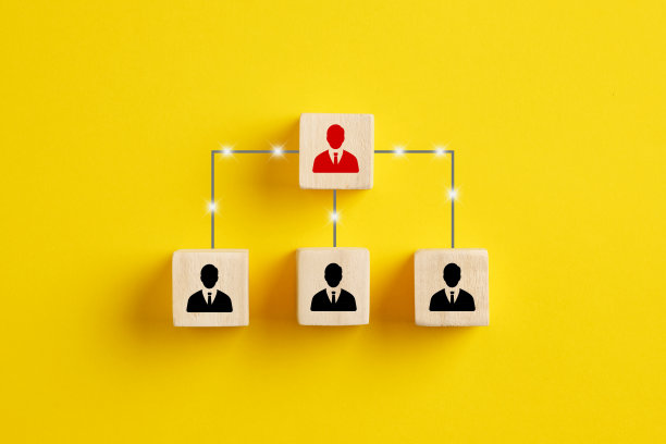 领导与员工之间的沟通，员工的责任分配，企业的层级和沟通渠道。图片下载