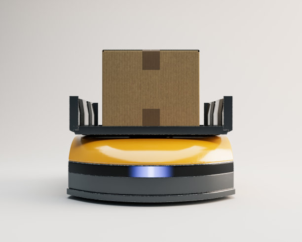 物流仓库无人机和盒子图片下载