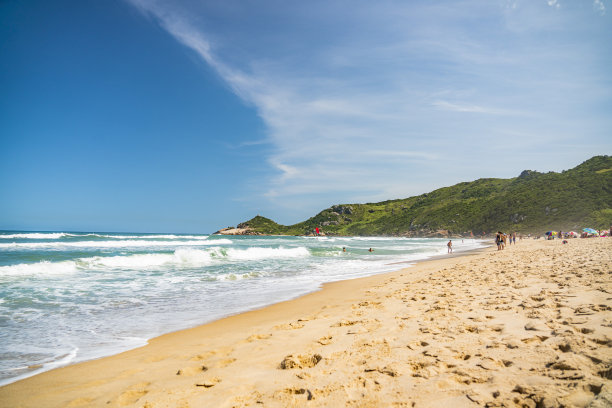 鼹鼠海滩，弗洛里亚诺波利斯，圣卡塔琳娜，巴西图片下载