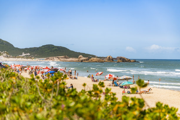 鼹鼠海滩，弗洛里亚诺波利斯，圣卡塔琳娜，巴西图片下载