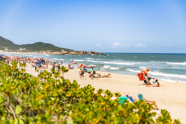 鼹鼠海滩，弗洛里亚诺波利斯，圣卡塔琳娜，巴西图片下载