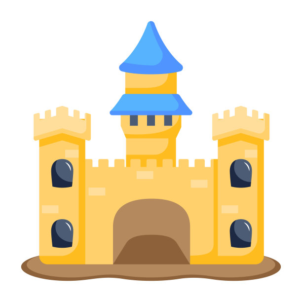 城堡的平面图标图片下载