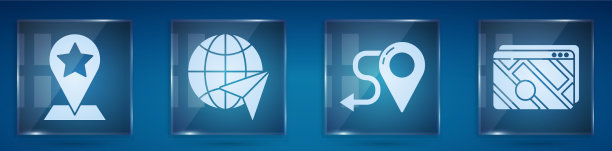 设置地图指针与星球与飞行的飞机图片下载