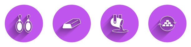 镶耳环的金条熔化的黄金被倒图片下载