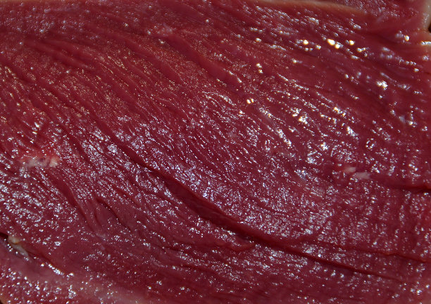 红色肌肉切片的特写镜头图片下载