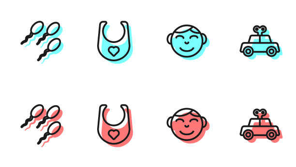 套线小男孩头部精子婴儿围嘴和玩具图片下载