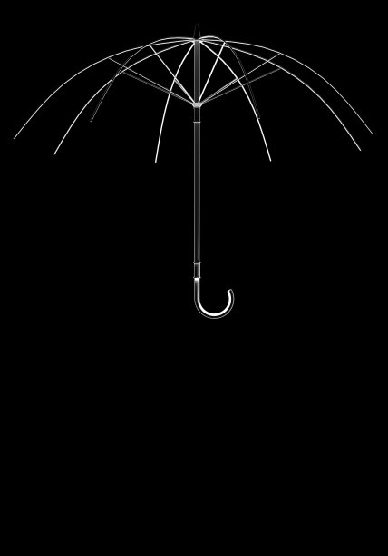 黑色背景上雨伞的3D渲染图图片下载