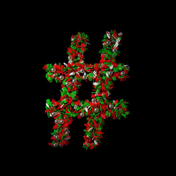 散落的圣诞字母和符号孤立在黑色背景上图片下载