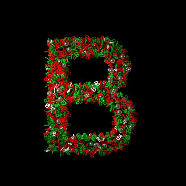 散落的圣诞字母和符号孤立在黑色背景上图片下载