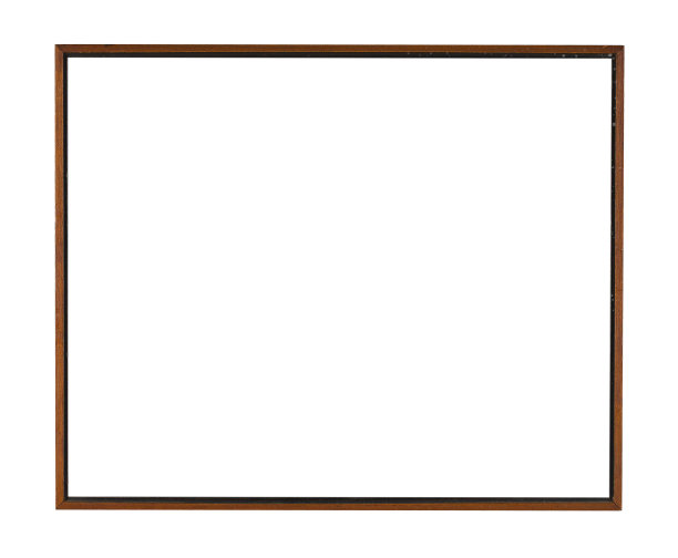 白色背景上绘画或绘画用的方形棕色木制框架图片下载