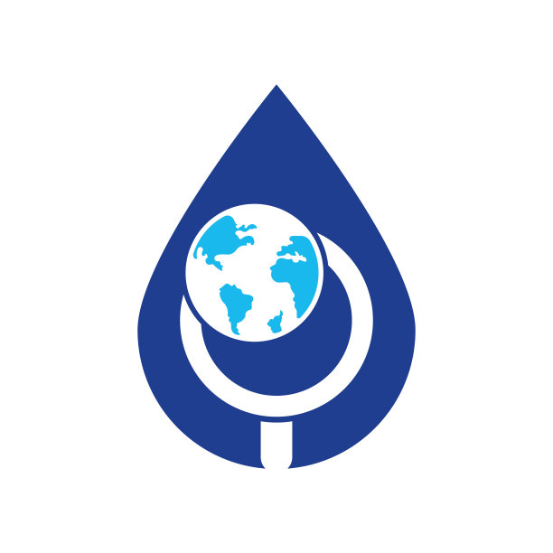 全球搜索下降形状概念标志矢量图标。图片下载