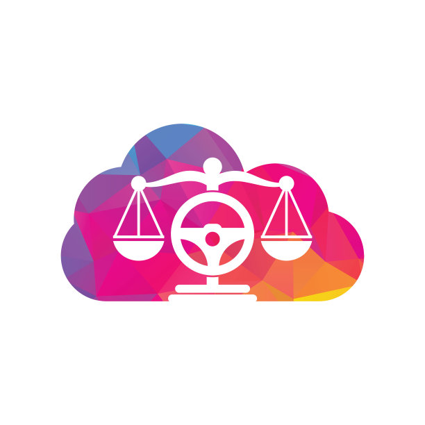 车轮法云形状概念矢量标志设计模板。图片下载