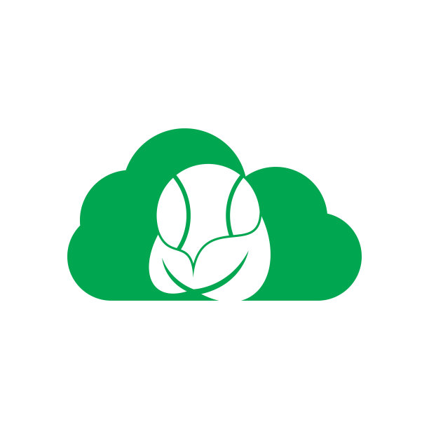 网球叶片矢量标志设计。游戏和生态符号或图标。图片下载