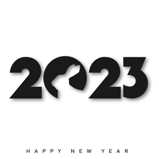 2023新年快乐和圣诞快乐文字设计。向量图片下载