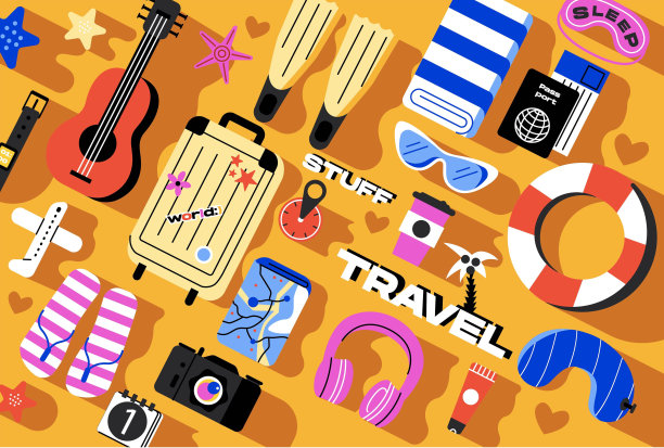 旅行用品套装图片下载