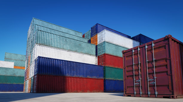 物流进出口集装箱箱，3d效果图图片下载