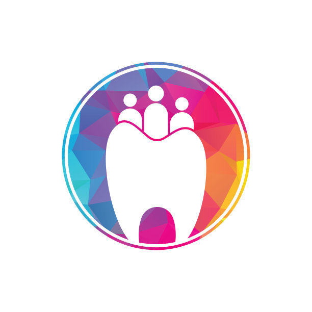 家庭牙科标志模板与三人隔离。F图片下载