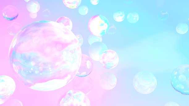 全息泡沫。3 d演示。抽象的背景。仙女壁纸。宇宙。行星。粉红色的。蓝色的。幻想。女性化。美人鱼。独角兽的颜色。图片下载