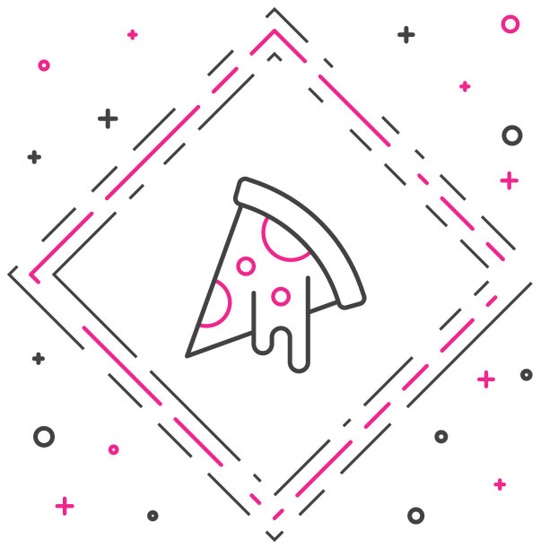 线切片披萨图标孤立在白色图片下载