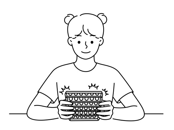 微笑的女孩玩流行音乐游戏图片下载