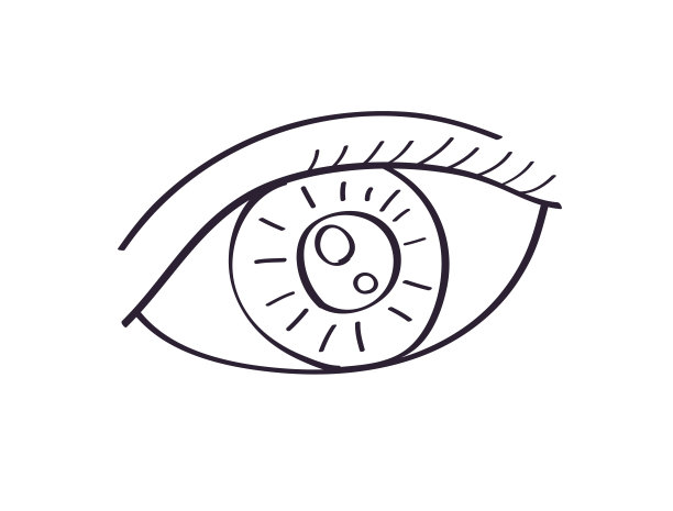 人眼用睫毛涂鸦线图标图片下载