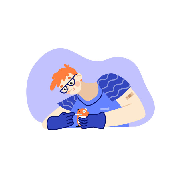 兽医带着一只仓鼠。宠物的医疗护理。图片下载