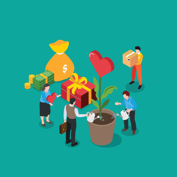 支持捐助慈善关怀等距3d图片下载