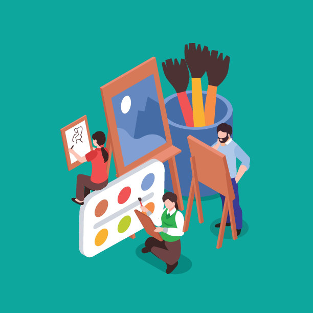 艺术学校教育等距三维图片下载