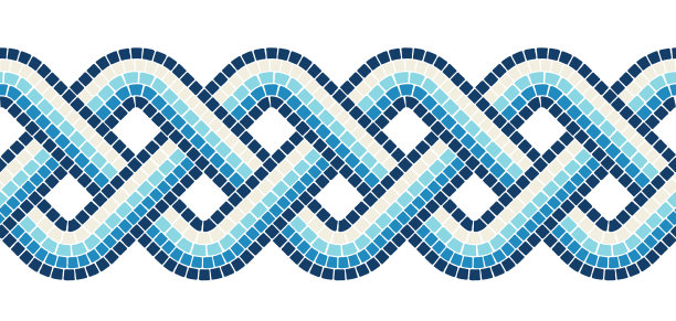 古代马赛克无缝图案。装饰古色古香的石头装饰品。图片下载