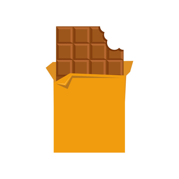 巧克力棒设计矢量平面孤立插图图片下载
