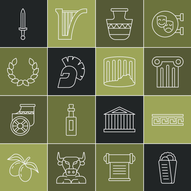 套线陀螺皮塔希腊古代图案柱图片下载