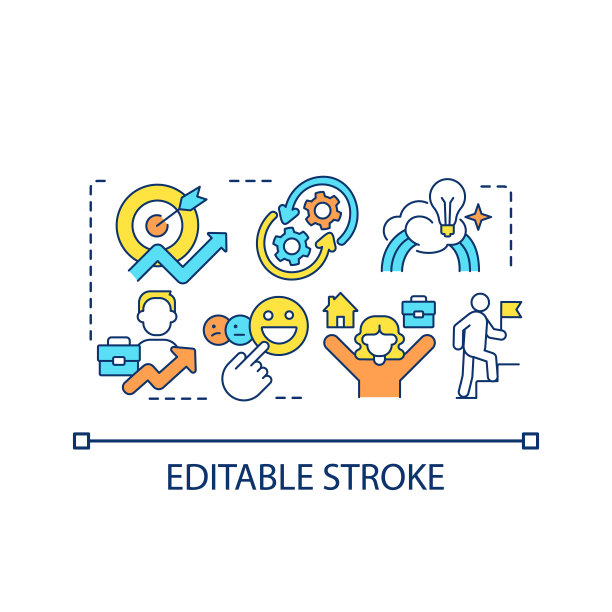 工作和生活平衡的概念图标图片下载