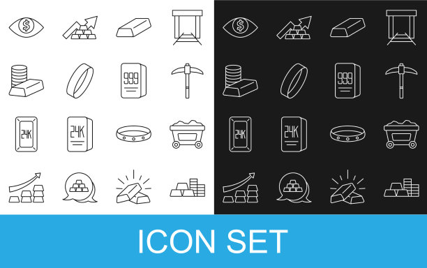 设线金币与金条矿车图片下载